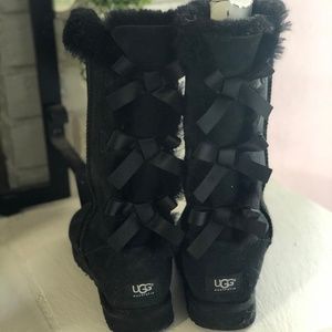 Tall black UGG Bailey Bow Boots